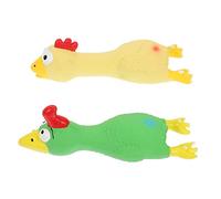 Happyyami 2piezas Juguetes Interactivos para Látex Forma De Pollo Juguetes para Masticar Que Ayudan Aliviar La Estrés