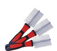 Happyyami 2piezas Peine De Cuidado Doble Acero Inoxidable Limpiar Mascotas Pelo Suelto