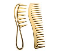 Happyyami 2piezas Peines De Dientes Anchos Galvanizados Para Cabello Mojado Herramientas Para Peinar El Cabello Rizado Peine Para Hombre Para Peinar El El Salón