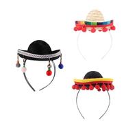 Happyyami 3 Piezas Diadema de Fiesta para Día de Accesorios Mexicanos Coloridos y para Disfraces y Fiestas Color Aleatorio