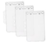 Happyyami 3 piezas Fundas Transparentes para Tarjetas Identificativas Pack de Protector Abs para Id Tarjetas de Crédito y Oficina Cubiertas y Prácticas