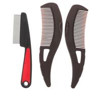 Happyyami 3 Piezas Kit de Peines para Perros y Gatos Cepillo Quitapelos Multifuncional Peine Deshollinador con Mango Ergonómico Masajeador para Eliminar Caspa y Pelo Muerto para Uso