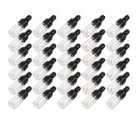 Happyyami 30 Piezas Botella Cuentagotas de Vidrio para Aceites Esenciales y Perfumes, Tapa Negra con Textura Sutil, Portátil y Protección Ligera para Aromaterapia y Viajes