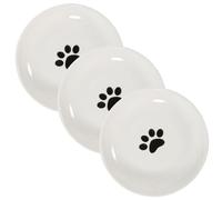 Happyyami 3piezas Comedero Cerámico Antideslizante para Gatos y Perros De Platos De Comida y Agua Base De Silicona Diseño Saludable y Funcional para Mascotas Pequeñas
