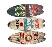 Happyyami 3piezas Decoración De Pared De Surf Madera De Placas Retro Temática Marina Para Jardines y Espacios Interiores Arte Náutico De Verano Para Decorar Su Hogar