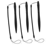 Happyyami 3piezas Lápices Táctiles De Alta Precisión con Cuerda Elástica Antipérdida Stylus para Pantallas Resistivas Escritura Suave y Dibujo Preciso Tabletas y Smartphones Negros