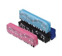 Happyyami 4 Piezas Estuche Pencil Case pencilcase Plano Bolsa Estudiantes cartuchera Bolso para bolígrafos con Estampado de Piano Tela Oxford