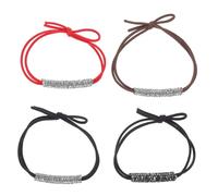 Happyyami 4 Piezas Sujetadores de Coleta para Mujeres Lazos Elásticos de Pelo con Rhinestones Accesorios de Pelo para Niñas Perfectos para Ocasiones Especiales y