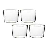 Happyyami 4 Vasos de Vidrio Redondos para Postres de 200 Ml, Cómodos al Tacto y Fáciles de Limpiar, Ideales para Uso Diario y Almacenamiento