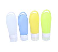 Happyyami 4Piezas Botella de Silicona Rellenable de Cosméticos de Viaje Lociones Champús y Artículos