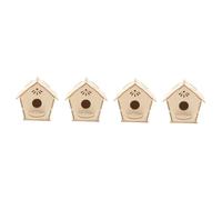 Happyyami 4piezas Casa De Madera para Pintar Kit De Casa De Pájaros para Niño Niña Manualidades De Madera Juguete Creativo para Decoración y