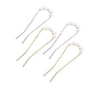 Happyyami 4Piezas Horquillas Para Accesorios De Doradas y Plateadas Para Moños y Tocados Accesorios