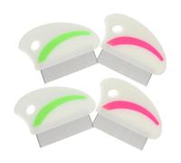 Happyyami 4piezas Peine De Acero Inoxidable Para Mascotas De Rojas y Verdes Cepillo Para Eliminación De y Suciedad Perros y Gatos Herramienta Eficaz Para Cuidado De Mascotas