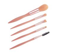 Happyyami 5 Piezas Brochas de Maquillaje de Portátil con Pinceles para Polvo y Sombras de Ojos para Aplicación Precisa y Maquillaje Natural