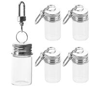 Happyyami 5 Piezas Llavero Mini Botella de Vidrio 7ml para Manualidades DIY