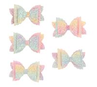 Happyyami 5piezas Accesorios Cabello Lazos de Lentejuelas Pinzas de Golondrina de Arcoíris para Fiestas y Uso Diario