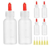 Happyyami 6 Juegos Botella Aplicadora de Pegamento Punta de Aguja de 30ml, Tapa Protectora Ajustable y Dispensador de Plástico para Control de Goteo en Lubricantes y Aceites
