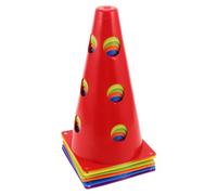 Happyyami 6 Piezas Conos de Agilidad para Fútbol de 23cm Orificios | Pe, Marcadores para Práctica y Clase de Educación Física, Diseño para Cambios Rápidos de Dirección y Uso Repetido