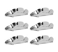 Happyyami 6 Piezas Plato para Salsa de Acero Inoxidable, Plato de Ostras, Plata, Resistente al Óxido, Fácil de Guardar, para Carne de Ostra y Aperitivos, para Parrilla de Carbón y Cocción
