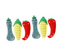 Happyyami 6piezas Juguetes De Gato De Felpa Catnip Juguetes Masticables para Mascotas Incluye Maíz Pimiento y Luffa para Interactivos Casa