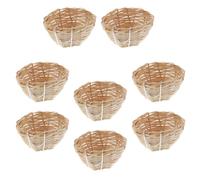 Happyyami 8 Nidos de Pájaros Colgantes de Bambú Natural con Ganchos, Cálidos y Fáciles de Instalar para Loros y Aves en Exterior