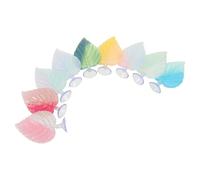 Happyyami 9 Piezas Betta Bed Leaves Hammock Artificial Aquarium Decorations Natural-Look Plastic Plants For Fish Breeding and Resting Spot