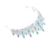 Happyyami Accesorio Para El Cabello Diadema De Para Fiesta Tiara Reina Del Cumpleaños Tiara Del Dia De San Valentin Diadema De De Boda Aleación De Zinc Sky-blue