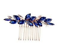 Happyyami Accesorios para el cabello con diamantes de imitación, accesorios de novia, peine, verde, accesorios para el cabello para la boda, novia, dama de honor, azul