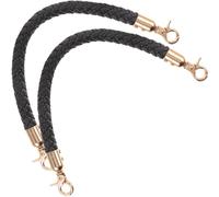 Happyyami Agarre para bolso Asas para reparación de bolsos 2 piezas 12.20 in PU cuero negro con clasps para bolsos y grandes bolsas DIY