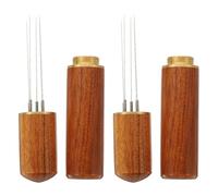 Happyyami Agitadores de Café de Acero Inoxidable Mango de Madera, Herramienta Fuerte para Distribuir y Romper Café, Paquete de 2 Piezas Adecuado para Ceremonias y Festivales