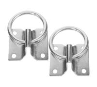 Happyyami Anilla Metálica Alta Estabilidad y Reducción de Estrés 2 Piezas para Establo de Hierro Plata Tornillo Resistente para Gancho de Cubo y Uso en Granero