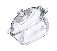 Happyyami Bol de Vidrio Templado Resistente y Seguro para Microondas con Tapa y Asas Dobles para Horno, Adecuado para Cocinar y Servir Sopas