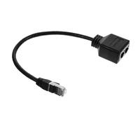 Happyyami Cable De Adaptador De Red Extensión Adaptador Divisor Gigabits Divisor De 1 a 2 Conector Delgado Hogar Duplicador 1 a 2 Divisor Adaptador Macho Hembra Black El Plastico