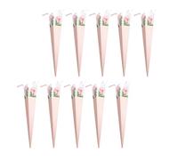 Happyyami Caja De 10 Uds. Bolsa De Floral Manga De Una Sola Rosa Bolsa De Ramo De Rosas Bolsas De Celofán De Flores Ramo De Papel De Conos Caja De Dama De Honor De