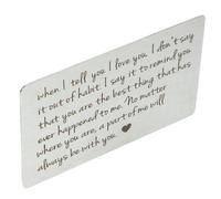 Happyyami Cartera De Acero Inoxidable Tarjeta De Billetera Palabras Grabadas Únicas para Expresar Obsequio De Aniversario para Novio para Diario y Ocasiones Especiales