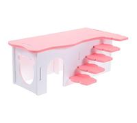 Happyyami Casa De Hámster Escalera Refugio Doble para Mascotas Pequeñas Juguete Divertido y Seguro para Hámster y Cobayas Material Premium para Jugar y Descansar