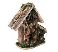 Happyyami Casa De Madera para Pájaros Nido De Aves De Madera Natural Decoración De Jardín Refugio para Mascotas Pequeñas para Agapornis y Otros Pájaros