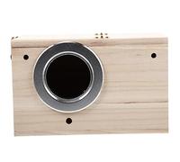 Happyyami Casa De Madera para Pájaros Nido De Exterior para Periquitos y Aves Diseño Resistente y Decorativo para Jardines Patios y Balcones para Criar y Habitar