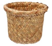 Happyyami Cesto Tejido Basura de Algas de Khaki Marinas para Uso Interior | Hecho Hogar, Práctico y Seguro, No se Deforma, Estilo Artesanal, Uso Diario