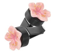 Happyyami Clip de Ventilación Accesorio Plástico Resistente para Coche Diseño de Flor Rosa para Aire Acondicionado y Celebración Verano Adecuado para Embellecimiento Interior