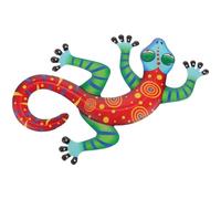 Happyyami Colgante De Pared Gecko De Hierro Forjado Puerta Ornamento Del Jardín Pared Falsa Cerca Jardín De Hadas Decoración Al Aire Decoración De Pared Muro Lagarto Geco Planchar