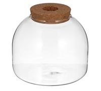 Happyyami Contenedor de Plantas Hidropónicas con Tapa de Madera, Recipiente para Micropaisaje Adecuado para Patio y Adorno de Suculentas
