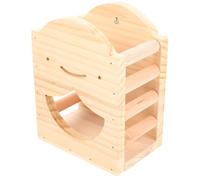 Happyyami Contenedor para Jaula de Madera para Conejos y Chinchillas, Comedero Que Mantiene el Alimento Limpio y Fresco, Soporte Práctico para Organizar Pienso y Heno