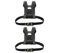 Happyyami Correas para Pedales de Bicicleta Clips para Dedos, Juego de 1 Par de Calapiés Antideslizantes 2 Cintas Ajustables, Compatibles Bicicletas de Carretera y Montaña para Ciclismo
