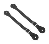 Happyyami Correas Resistentes para Espuelas de Botas Cowboy, Correas Ajustables de Cuero Negro para Hombre, Equipamiento para Equitación y Competición al Aire Libre