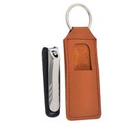 Happyyami Cortaúñas Metálico Portátil Con Funda De Cuero Antisalpicaduras Para Manicura Para Hombres y Mujeres Cortaúñas Para Pies y Manos
