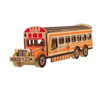 Happyyami de Autobús Escolar de Madera Portátil para Juguete Educativo de Autobús de Juguete para la Imaginación Curiosidad