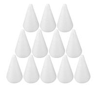 Happyyami Decoración navideña para Tartas, decoración de Boda, Conos para Manualidades, 12 Unidades, Conos de Espuma de poliestireno, Conos de Navidad, 10 x 7 cm, decoración para Tartas, Accesorios