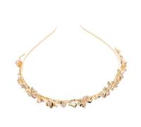 Happyyami diadema Brillantina para chicas retorcido tener hair topper novia decorativa brillo adorable diadema brillante venda de fiesta Aleación galvanizada Golden