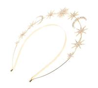 Happyyami Diadema con Aro de Nuestra Señora Tocado Lunar Diadema Única de Fiesta para Mujer Accesorio de Estrella y Luna Tocado de Diosa de Graduación con Gemas de Imitación